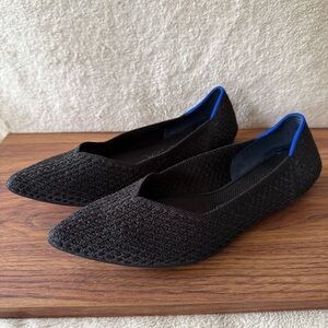 Rothys The Point II Black Pointed Bouclé Flats Classic Women’s Size 10.5